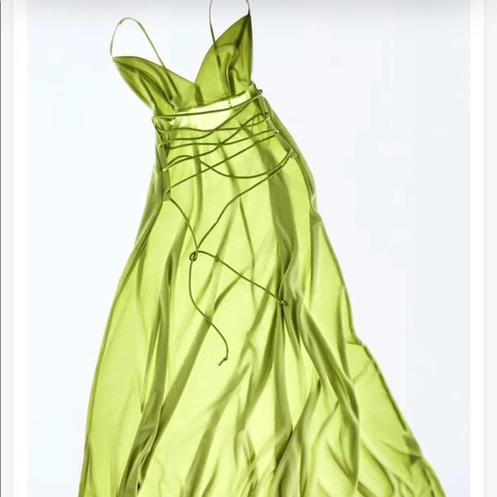 LONG DRESS WITH DRAWSTRING DRESS - Picture 6 of 14